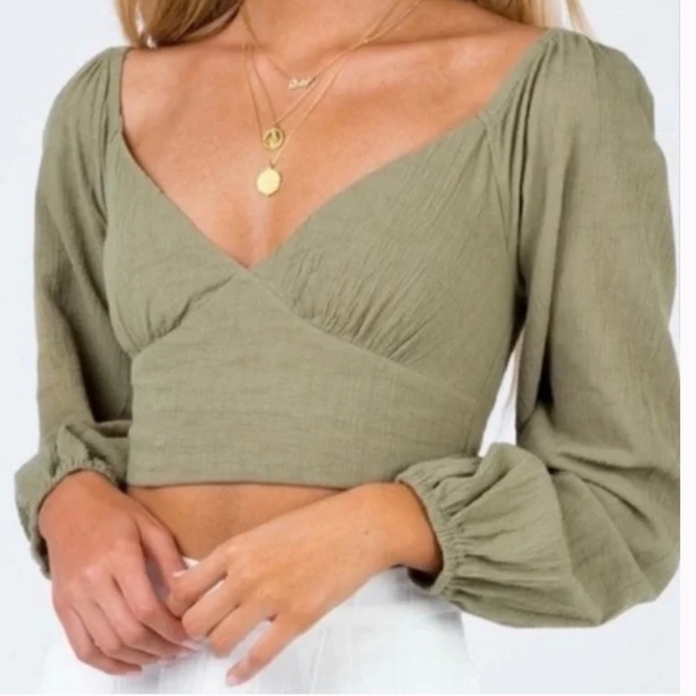 Princess Polly Reign Top in Khaki, Size AU 6 (US 2)
